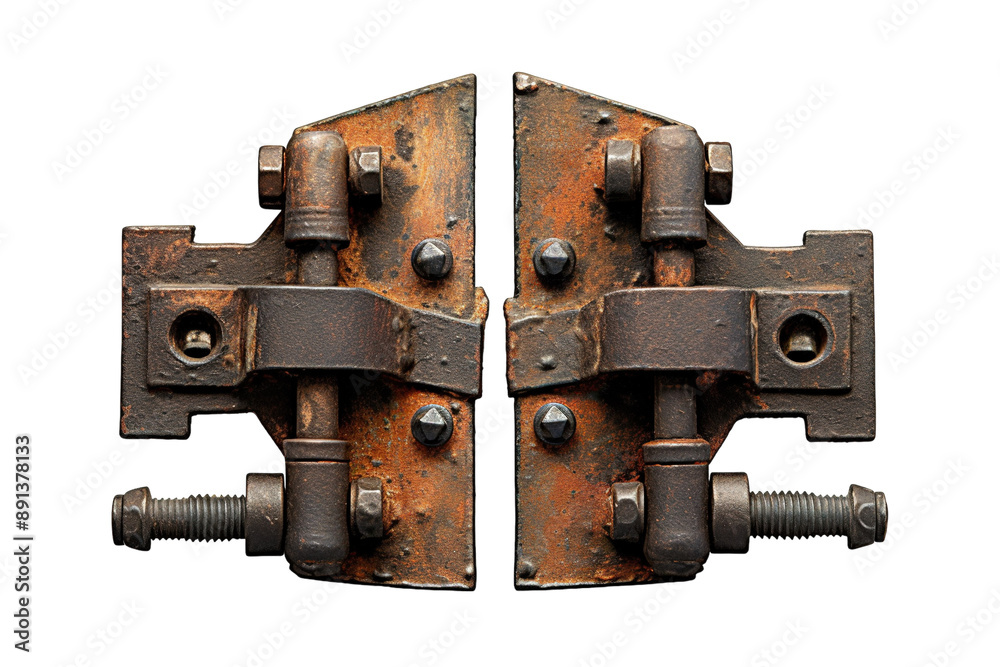 Rusty Industrial Hinge: A Glimpse Into a Forgotten World on a Clear PNG or White Background. Rusty Industrial Hinge: A Glimpse Into a Forgotten World on a Clear PNG or White Background.