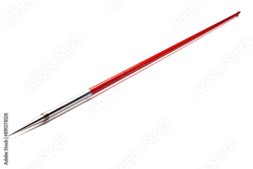 A Red Javelin Spear Poised for Flight, Ready to Pierce the Air on a Clear PNG or White Background.