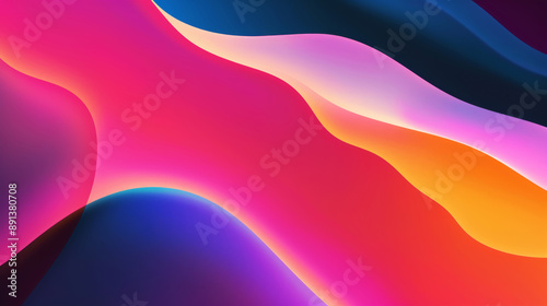 colorful glowing waves and shapes on black background, iphone, macos wallpaper