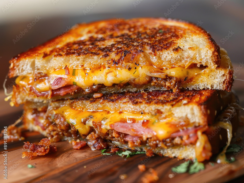 Savory Gourmet Grilled Cheese Sandwich with Rich Melted Cheddar Savory Gourmet Grilled Cheese Sandwich with Rich Melted Cheddar