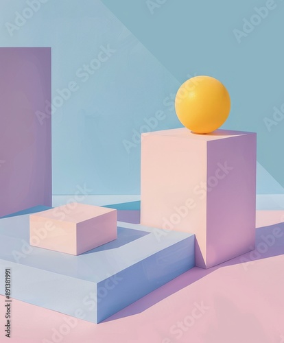 Wallpaper Mural Abstract 3d geometric shapes background Torontodigital.ca