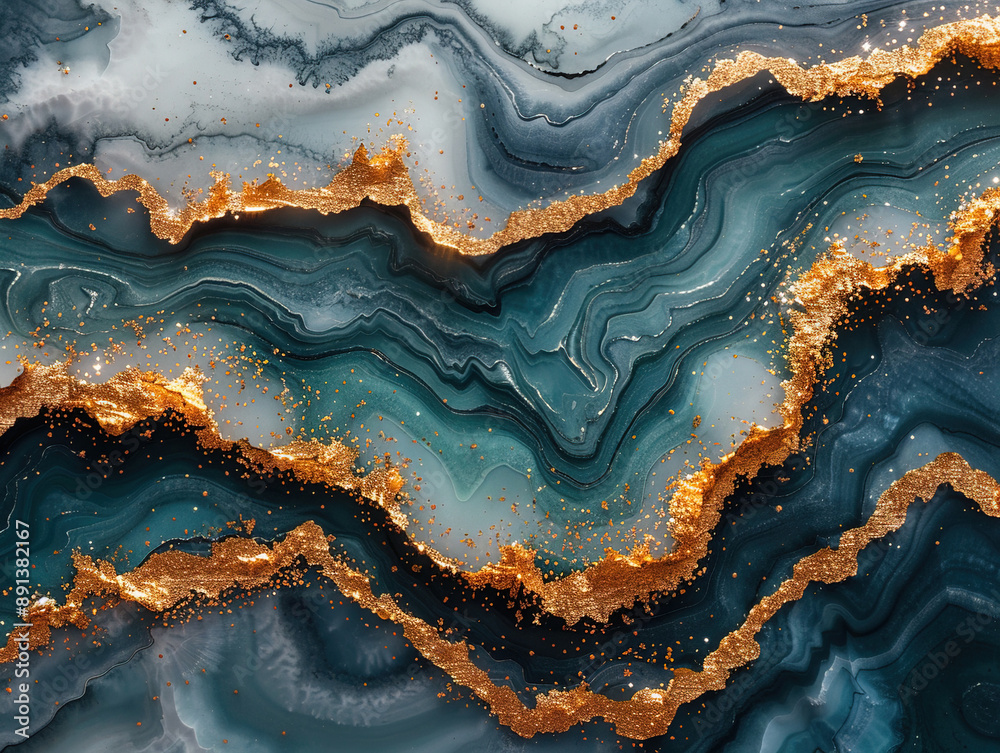 Marble ink abstract art from exquisite original painting for abstract background . Painting was painted on high quality paper texture to create smooth marble background pattern of ombre alcohol ink .