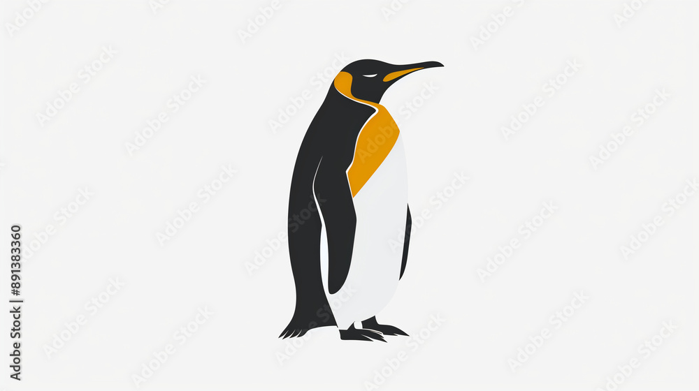 Fototapeta premium Majestic emperor penguin standing alone on a white background