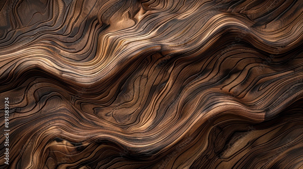 detailed core walnut wood with veins. texture for furniture textures with details tile format repetitive pattern - generative ai