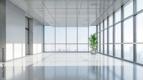 Empty office open space interior. Business conference company background
