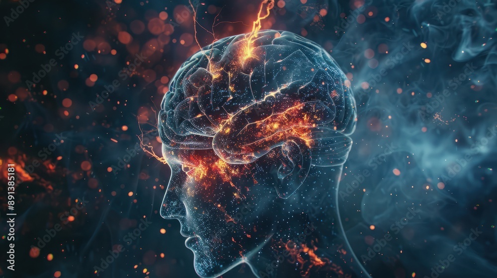 Energy flowing through human brain with artificial intelligence Energy flowing through human brain with artificial intelligence