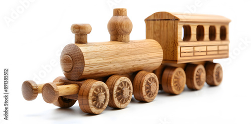 Wallpaper Mural Wooden Toy Train isolated on white background Torontodigital.ca