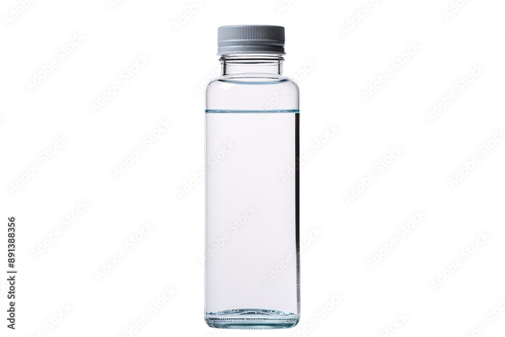 A Single Clear Bottle of Water Against a Pure White Background on a Clear PNG or White Background. A Single Clear Bottle of Water Against a Pure White Background on a Clear PNG or White Background.