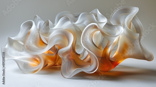 Ethereal Silk-like Material Art Forms with Radiant Light