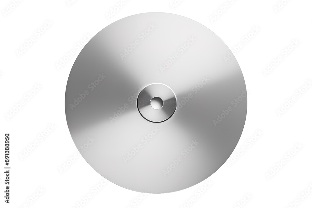 A Circular Silver Disc With A Central Hole on a Clear PNG or White Background. A Circular Silver Disc With A Central Hole on a Clear PNG or White Background.