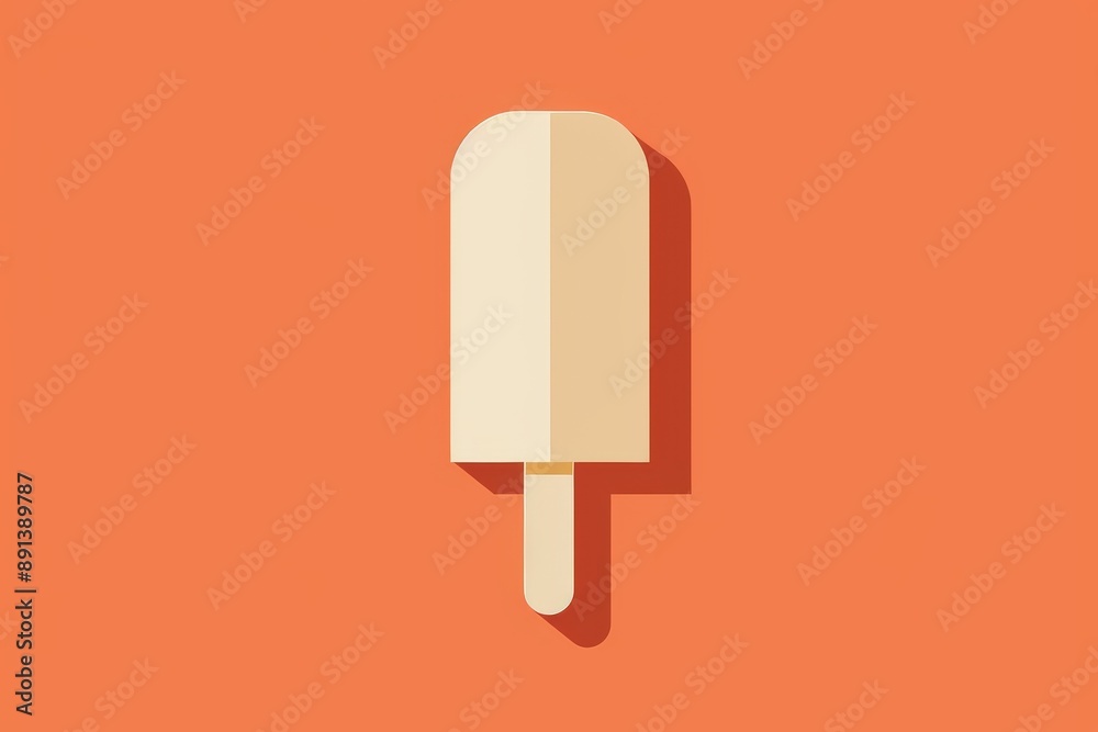 Peach-flavored popsicle on a stick, copy space. Beautiful simple AI generated image in 4K, unique. Peach-flavored popsicle on a stick, copy space. Beautiful simple AI generated image in 4K, unique.