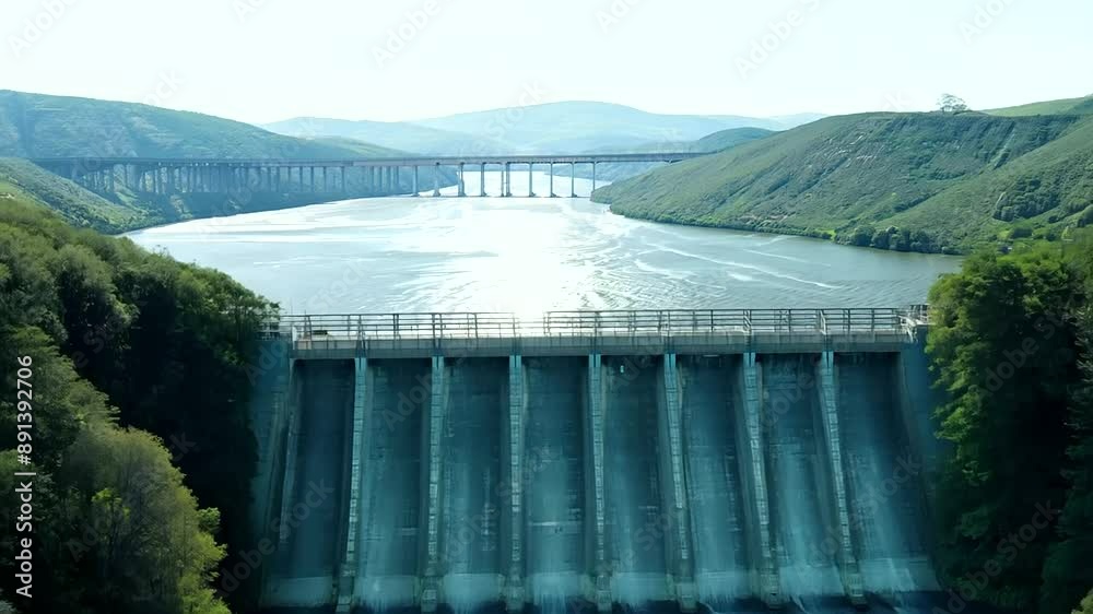 River Water Dam Structure. Industry Reservoir for Renewable and Sustainable Energy Technology River Water Dam Structure. Industry Reservoir for Renewable and Sustainable Energy Technology