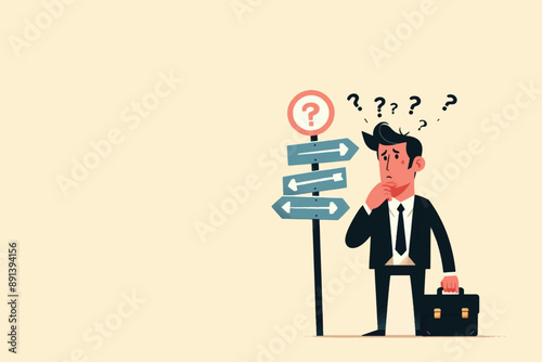 business people and people with bubbles who are confused about determining the company's business direction