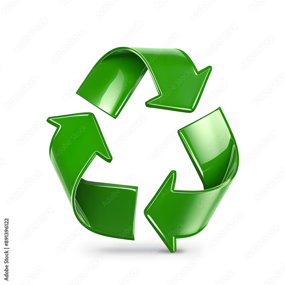 Green recycle icon isolated on white background Green recycle icon isolated on white background