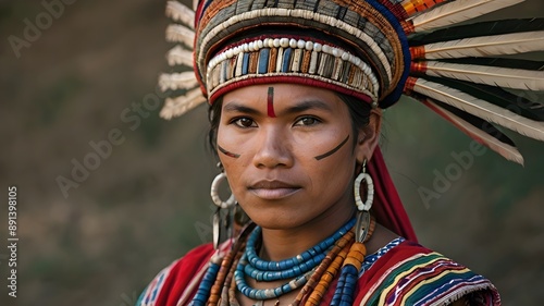 Portraits of people in traditional costumes from distant tribes

 photo