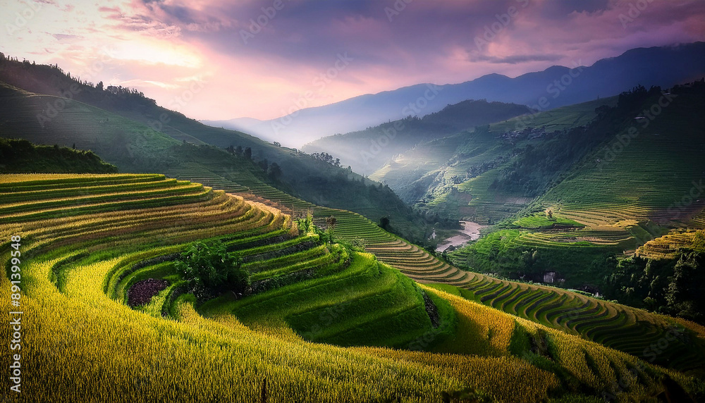 The importance of agricultural work, cultivation and food industry in magnificent rice fields The importance of agricultural work, cultivation and food industry in magnificent rice fields