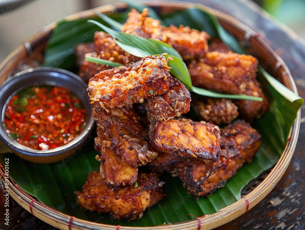 Crispy Tempeh Goreng Fried Tempeh with a Spicy Coating Crispy Tempeh Goreng Fried Tempeh with a Spicy Coating