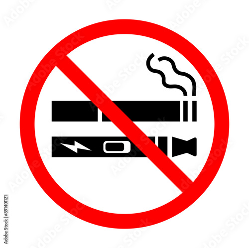 No smoking no vaping sign flat style