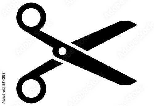 Scissors icon black color flat style