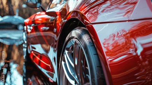 A specialist specializing in car body repair removes dents from car fenders with full commitment and precision, restoring them to their original aesthetics.