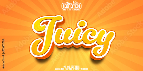 Juicy editable text effect, customizable fruit and fresh 3d font style