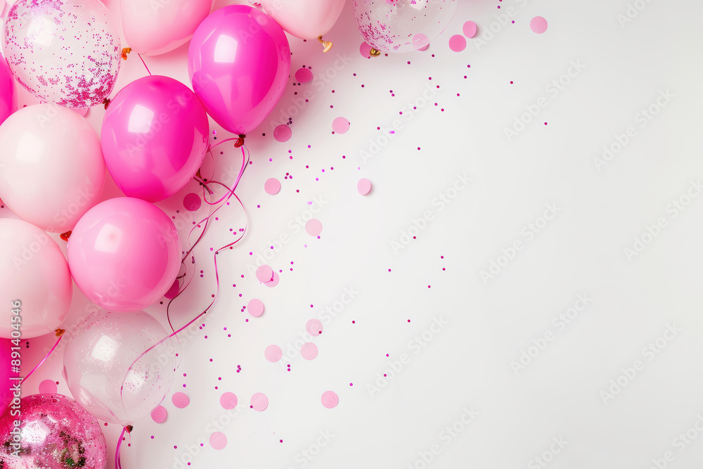 Festive Birthday Balloons and Confetti Festive Birthday Balloons and Confetti