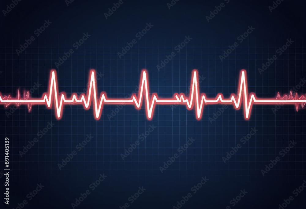 Heartbeat pule line illustration background. ECG hospital diagnosis test