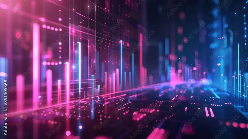 Abstract statistical big data concept Complexity graphs and analytical diagrams in technology background Bright neon dark Abstract statistical big data concept Complexity graphs and analytical diagrams in technology background Bright neon dark