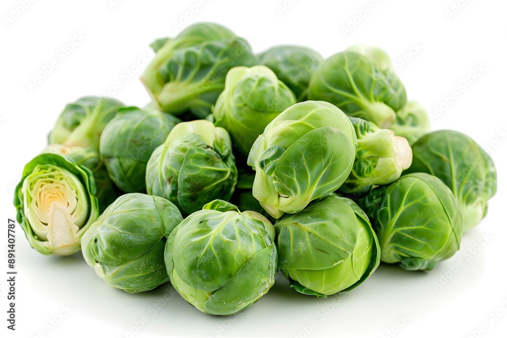 Fresh and Vibrant Brussels Sprouts Pile Ready for Cooking Fresh and Vibrant Brussels Sprouts Pile Ready for Cooking