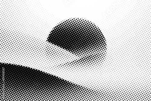 Mountain Silhouettes with Sunset Landscape in black and white dotted halftone texture. A mountain view vector illustration with a transparent background.