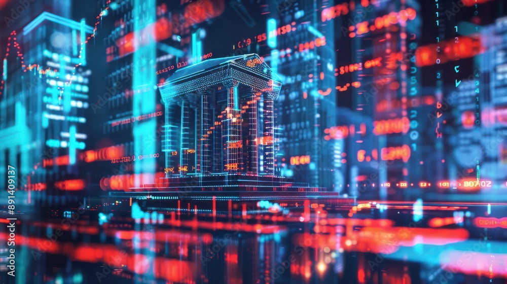 business focused on financial technology solutions, showcasing digital banking, mobile finance apps, and innovative FinTech services, AI business focused on financial technology solutions, showcasing digital banking, mobile finance apps, and innovative FinTech services, AI