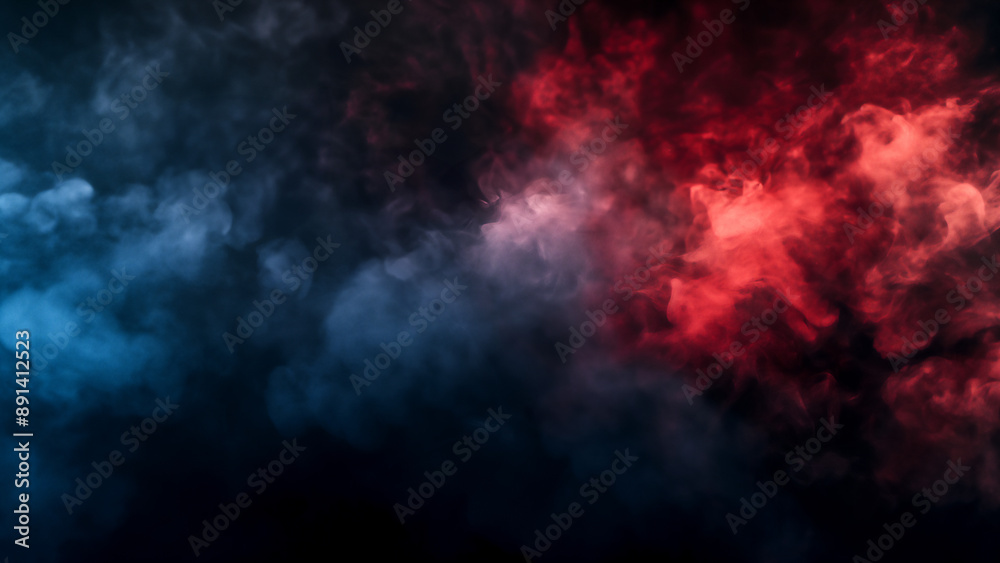 Fototapeta premium Red and blue smoke background
