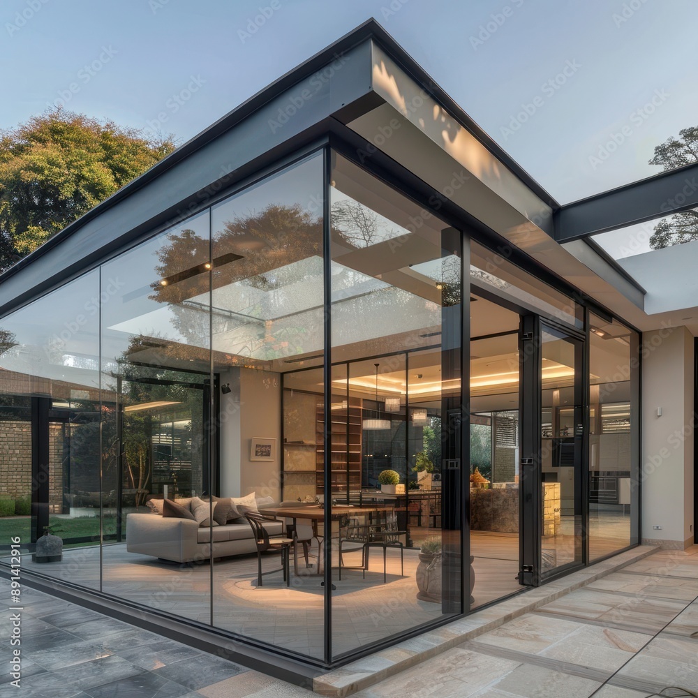 © furyon - contemporary glasswalled veranda extension sleek aluminum frame seamless indooroutdoor living space modern architectural design © furyon - contemporary glasswalled veranda extension sleek aluminum frame seamless indooroutdoor living space modern architectural design