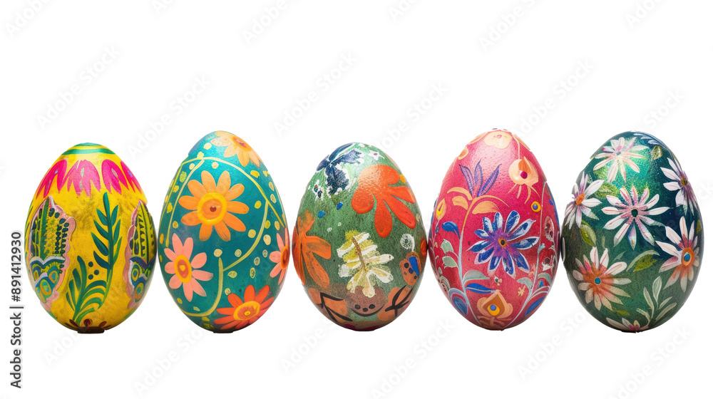 Colourful hand painted decorated easter eggs Colourful hand painted decorated easter eggs