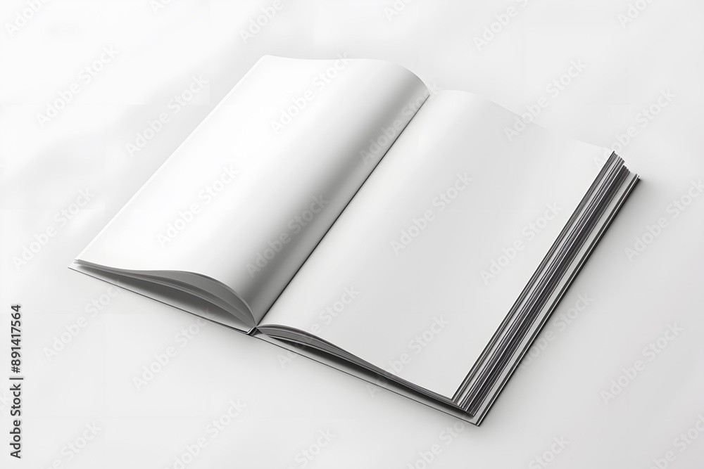 Soft Cover open magazine mockup isolated on white Background Soft Cover open magazine mockup isolated on white Background