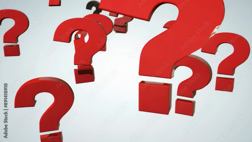 Curiosity in Motion: Falling Red Question Marks Curiosity in Motion: Falling Red Question Marks
