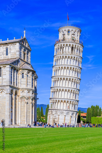 Pisa, Italy. Leaning Tower of Pisa and Pisa Cathedral. photo