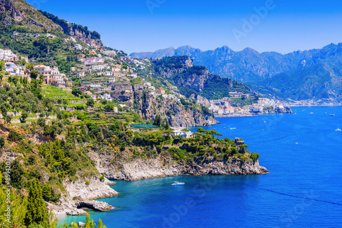 Fototapeta Naklejka Na Ścianę i Meble -  Amalfi Coast, Italy. View of the Amalfi Coast and Amalfi town.