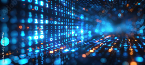 Wallpaper Mural Blue Digital Data Stream Torontodigital.ca