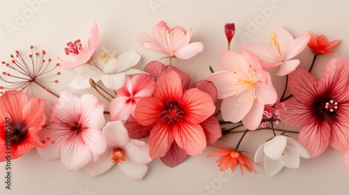 Wallpaper Mural Beautiful Cherry Blossom and Hibiscus Flower Arrangement with Springtime Inspiration Torontodigital.ca