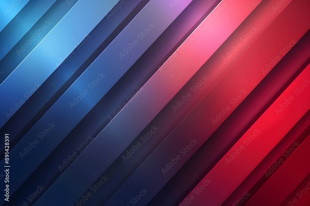 Obraz premium Dynamic Diagonal Stripes in Blue and Red Gradient