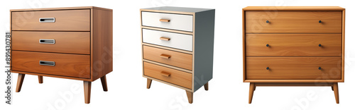 Set of modern chest of drawers. Eco- friendly home furniture.