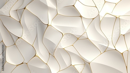 Abstract White and Gold Geometric Pattern.