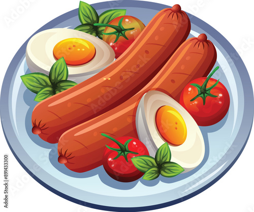 bratwurst sausage plate meal
