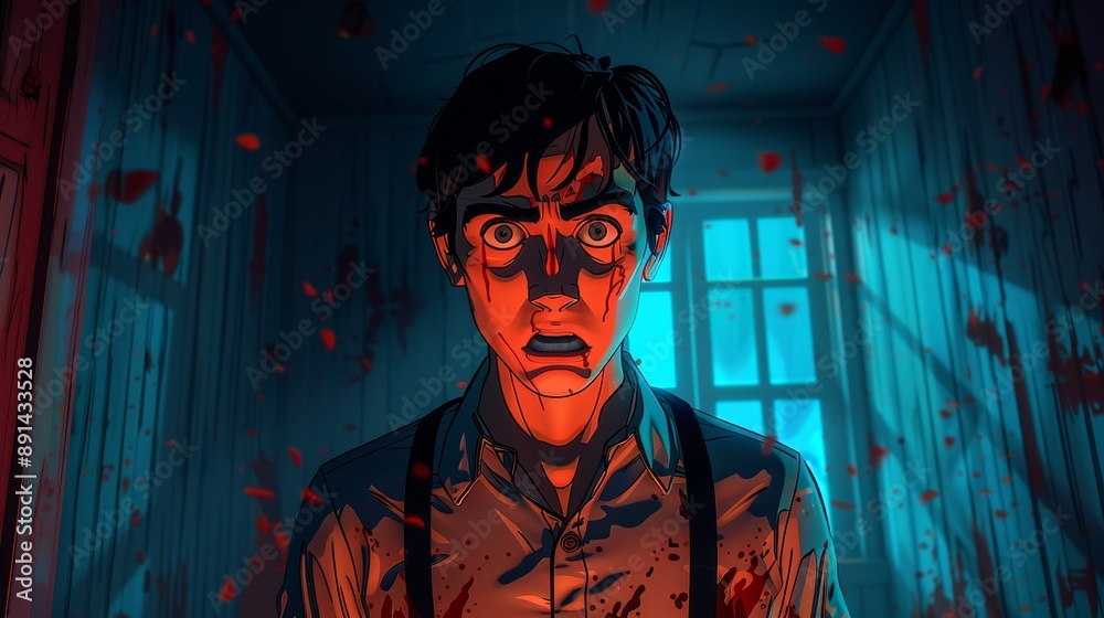 Gory Details With Bloodstains And Eerie Shadows Creating A Chilling Gory Details With Bloodstains And Eerie Shadows Creating A Chilling