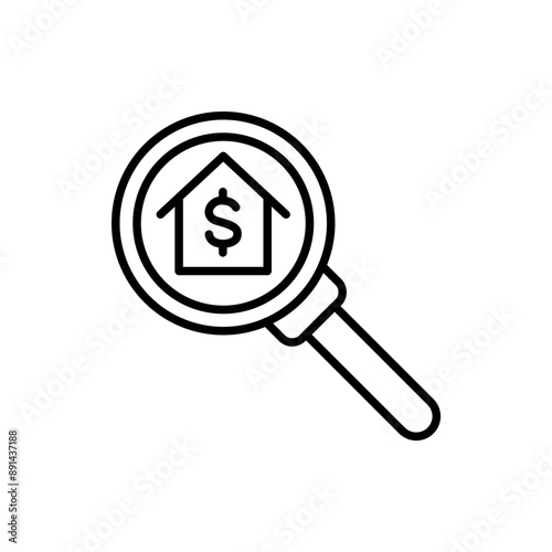 Find house sale outline icons, minimalist vector illustration ,simple transparent graphic element .Isolated on white background