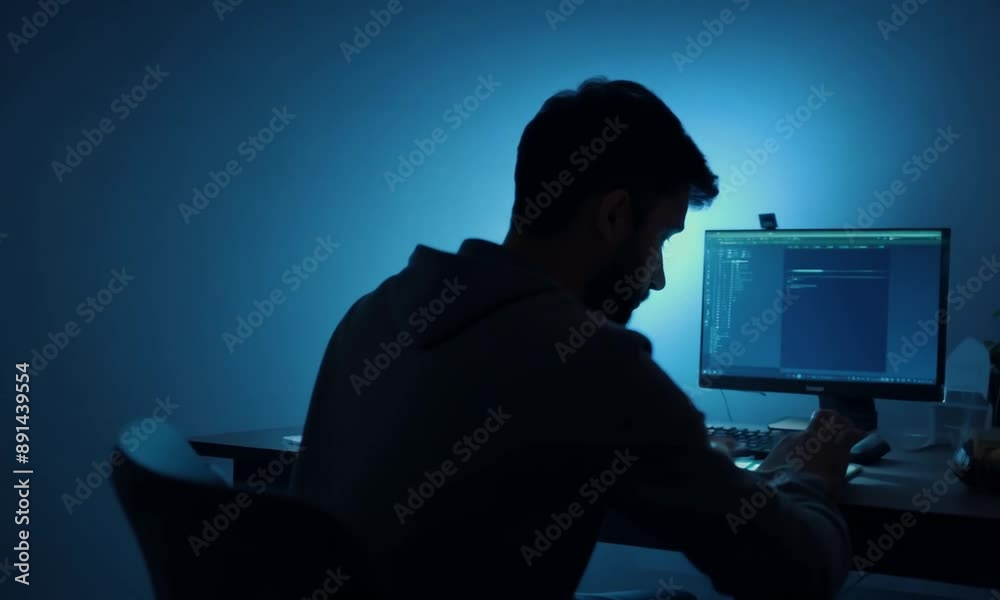 silhouette of a person in a computer
