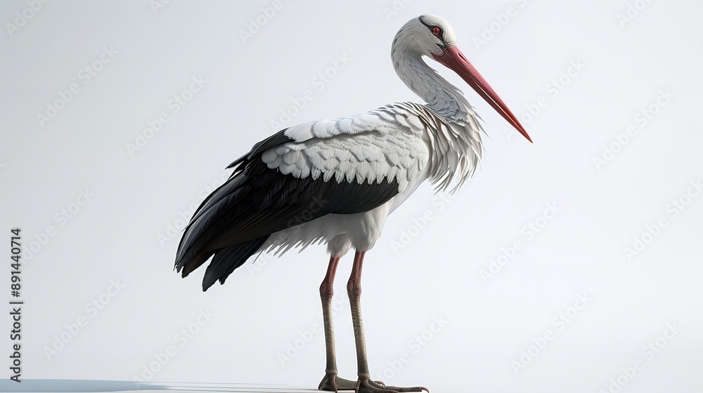 Fototapeta premium stork, white background