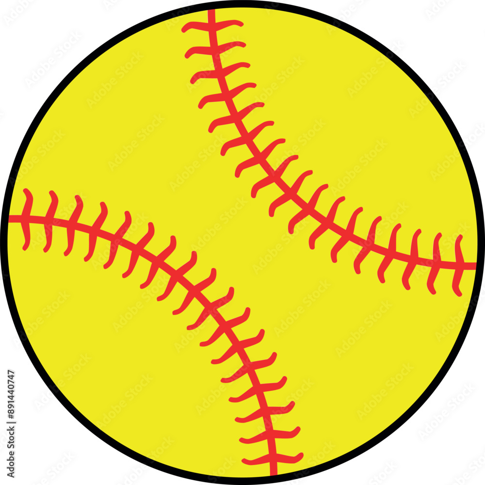 Softball on transparent background. Vector illustration