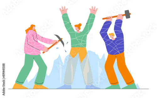 Ice breaker concept illustration cartoon style